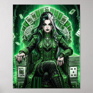 Smaragd-Königin der Pik-Fantasieposter Poster
