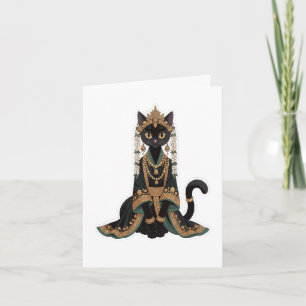 Smaragd-Königliche-Katze-Braut-Grußkarte Karte
