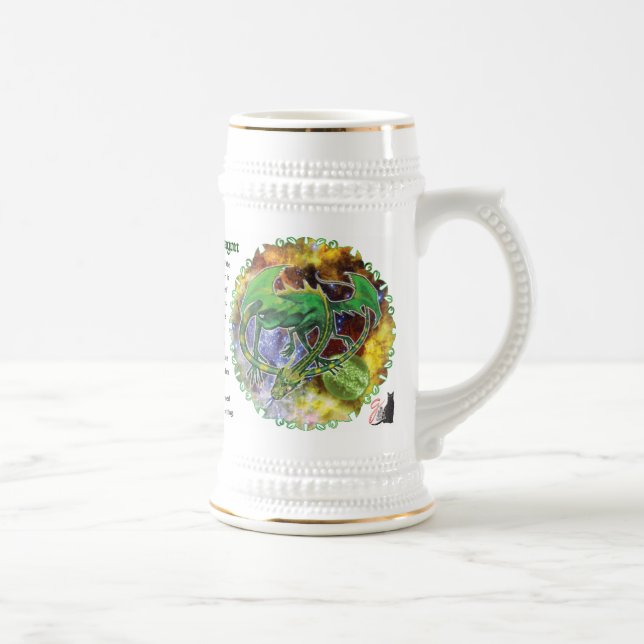Smaragd-Kosmischer Drache Bierglas (Rechts)