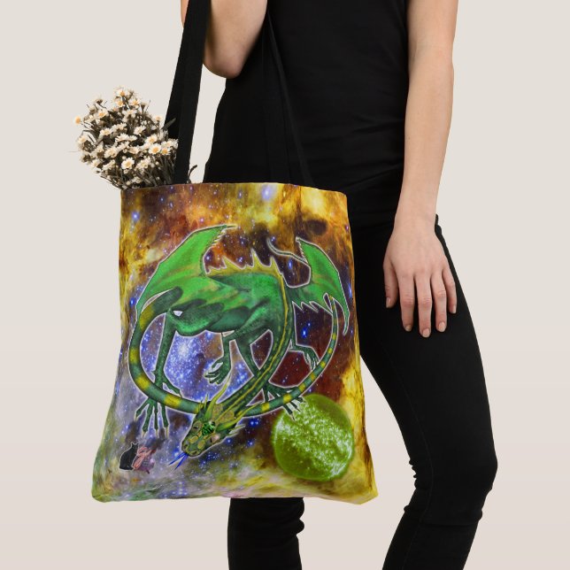 Smaragd-Kosmischer Drache Tasche (Von Nahem)