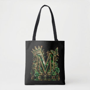 Smaragd Kristall Buchstabe M Royal Luxus Tasche