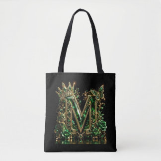 Smaragd Kristall Buchstabe M | Royal Luxus Tasche