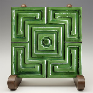 Smaragd Labyrinth Faux-Relief Keramikfliese
