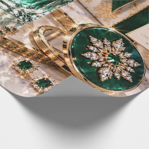 Smaragd Luxus Weihnachts-Schönheit Geschenkpapier