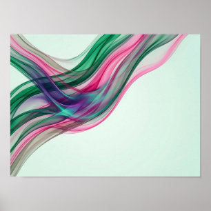 Smaragd-magenta-verschlungener-fluider-abstrakter poster