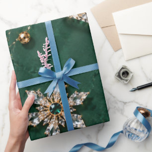 Smaragd Marmor Juwel Weihnachten Geschenkpapier