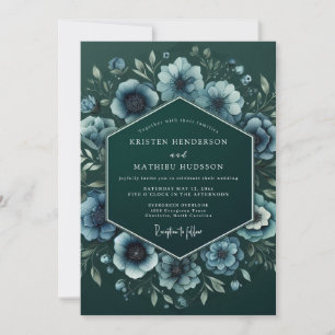 Smaragd-Nocturne-Anemone-Hochzeit Einladung