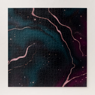 Smaragd-Roségold-Galaxie-Marmor-Muster