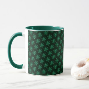 Smaragd-Schneeflocken-Kunst Tasse
