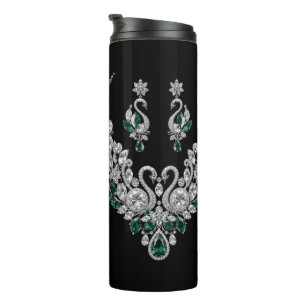 Smaragd-Schwan-Paar   Luxusschmuck Thermosbecher