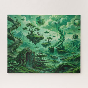 Smaragd-Träume Surrealistische Landschaft Grüntöne