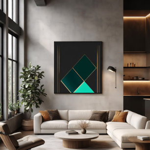 Smaragd- und Gold-Minimalismus Poster