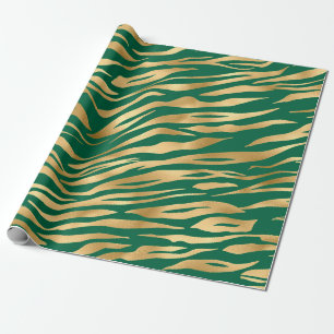 Smaragd und Gold Safari-Serie Design 2 Geschenkpapier