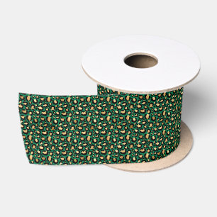 Smaragd- und Gold-Safari-Serie Design 3 Satinband