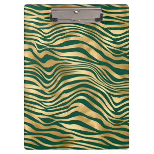 Smaragd- und Gold-Safari-Serie Design 4 Klemmbrett