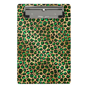 Smaragd- und Gold-Safari-Serie Design 8 Mini Klemmbrett