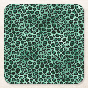 Smaragd- und Gold-Safari-Serie Design 9 Rechteckiger Pappuntersetzer