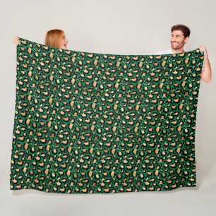 Smaragd- und Gold-Safari-Serien-Design 3 Fleecedecke