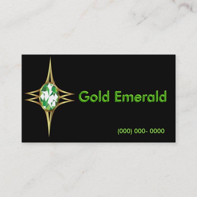 Smaragd-und Goldlogo-Visitenkarte Visitenkarte (Vorderseite)