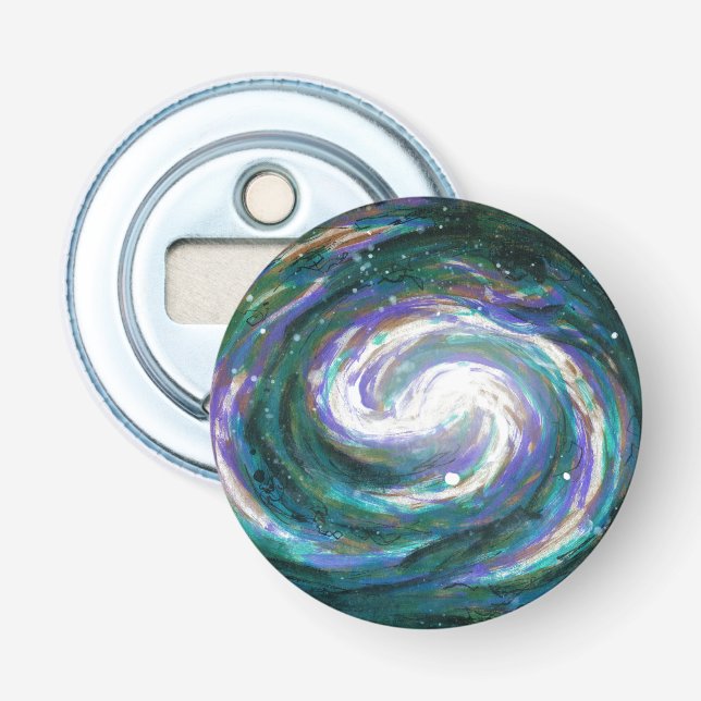 Smaragd und Lila Galaxie Flaschenöffner (Vorderseite)