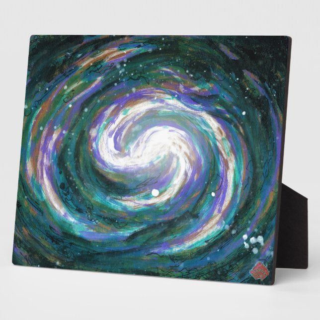 Smaragd und Lila Galaxie Fotoplatte (Seite)