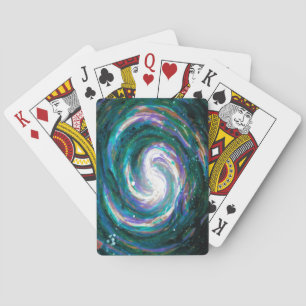 Smaragd und Lila Galaxie Spielkarten