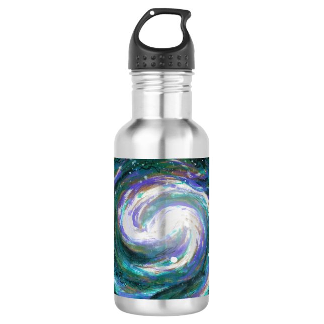 Smaragd und Lila Galaxie Trinkflasche (Vorderseite)