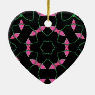 Smaragd- und Rosa-Kaleidoskop  Keramik Ornament