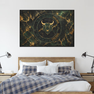 Smaragdader-Bullen-Disziplin-Design Leinwanddruck