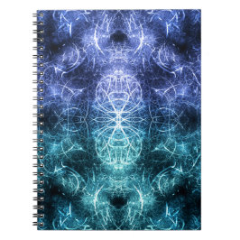 Smaragdblaue kristalline Energie-Fraktal-Kunst Notizblock