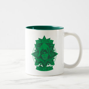 Smaragdbogenschütze Grafik des Pfeil-  Zweifarbige Tasse