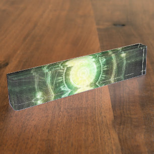Smaragdchaos-Uhr, Steampunk Spellshaper Fraktal Namensplakette