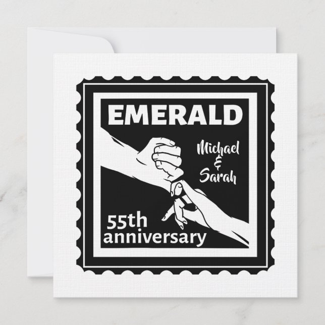 Smaragdes Hochzeitstag 55 Jahre Einladung (Vorderseite)