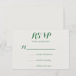 Smaragdfarbene Hochzeit RSVP Karte