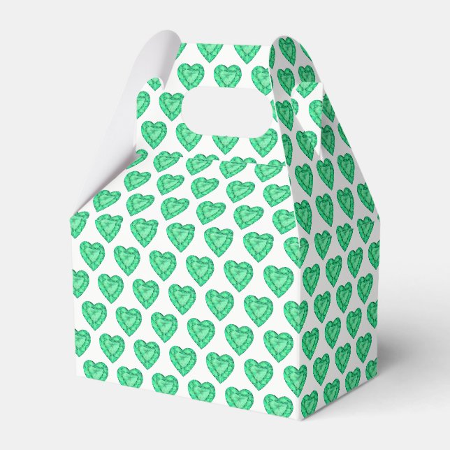 Smaragdfarbene, weiße Geschenkboxen Geschenkschachtel (Vorderseite)