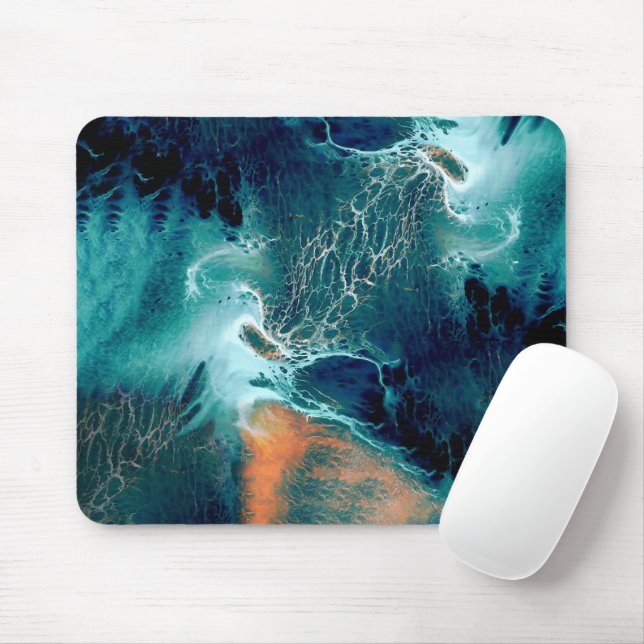Smaragdfarbenen Gezeiten in Bewegung Mousepad (Mit Mouse)