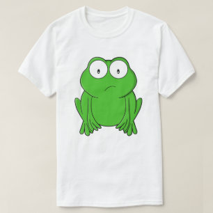Smaragdfrosch mit weit aufgerissenen Augen und bes T-Shirt