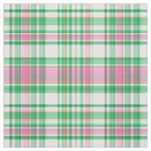 SmaragdGrn heißes Rosa weißes Preppy Madras Stoff
