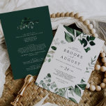 Smaragdgrün auf einer Hochzeit Einladung<br><div class="desc">Dieses smaragdgrüne Ganze in einer Einladung ist perfekt für eine Hochzeit. Das elegante und dennoch rustikale Design besticht durch stimmungsvolle, dunkelgrüne Blätter und Eukalyptus mit einem modernen böhmischen Waldgefühl. Rett Papier, indem man die Details auf der Rückseite der Hochzeitseinladung statt auf einer separaten Kapselkarte angibt. Geben Sie auch die UAWG-Informationen...</div>