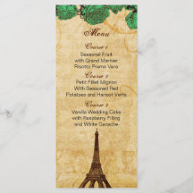 Smaragdgrün eiffelturm Paris Hochzeitskarte
