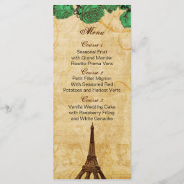 Smaragdgrün eiffelturm Paris Hochzeitskarte Menükarte