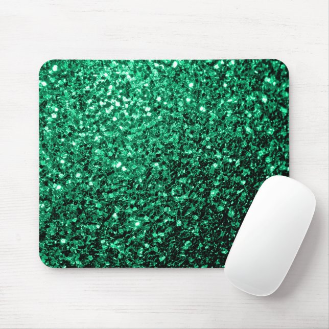 Smaragdgrün falscher Glitter funkelt Mousepad (Mit Mouse)
