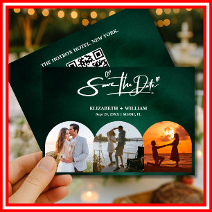 Smaragdgrün   Foto QR Speicherdatum Save The Date