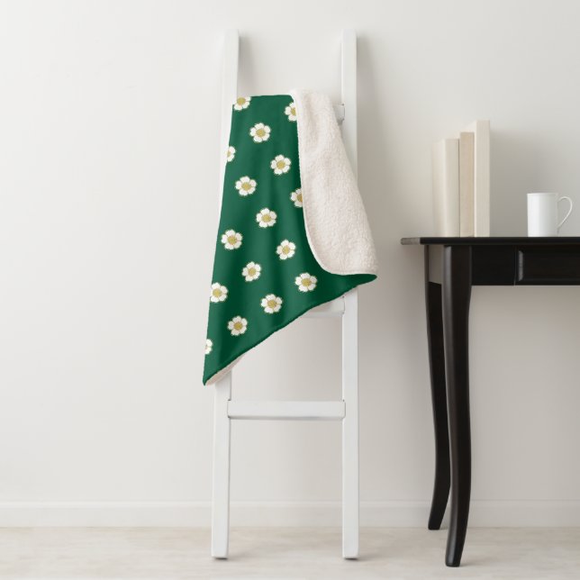 smaragdgrün-gelb-weiße Buttercup-Blume Sherpadecke (Beispiel)