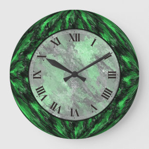 Smaragdgrün-Imitat-Marmorwand-Uhr Große Wanduhr