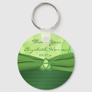 Smaragdgrün-keltische Liebe-Knoten-Gastgeschenk Schlüsselanhänger