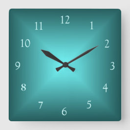 Smaragdgrün leuchtet>Schlichte Wandleuchte Quadratische Wanduhr