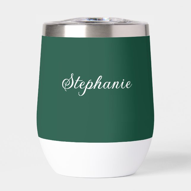 Smaragdgrün Name Moderne Elegante Monogramm Boho (Vorderseite)