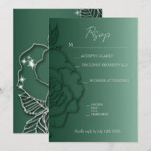 Smaragdgrün Silver floral Elegante Hochzeit