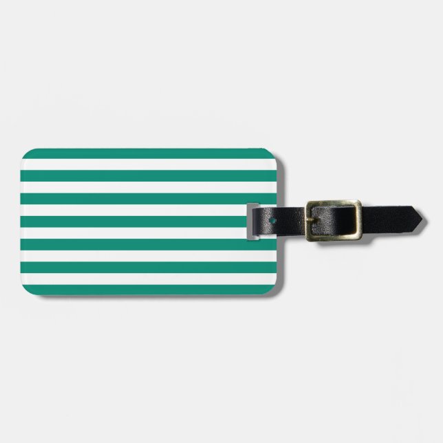Smaragdgrün Stripes Muster Gepäckanhänger (Vorderseite horizontal)